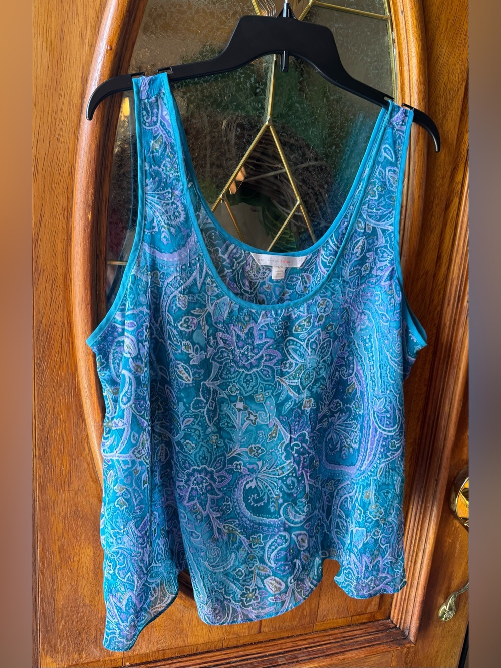 Cacique 18/20 Blue Paisley Scoop Neck top and shorts, lingerie set. NWOT - Picture 7 of 7